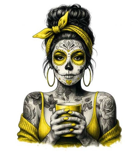 Motiv " Skull Girl Gelb " ArtNr.: DMR